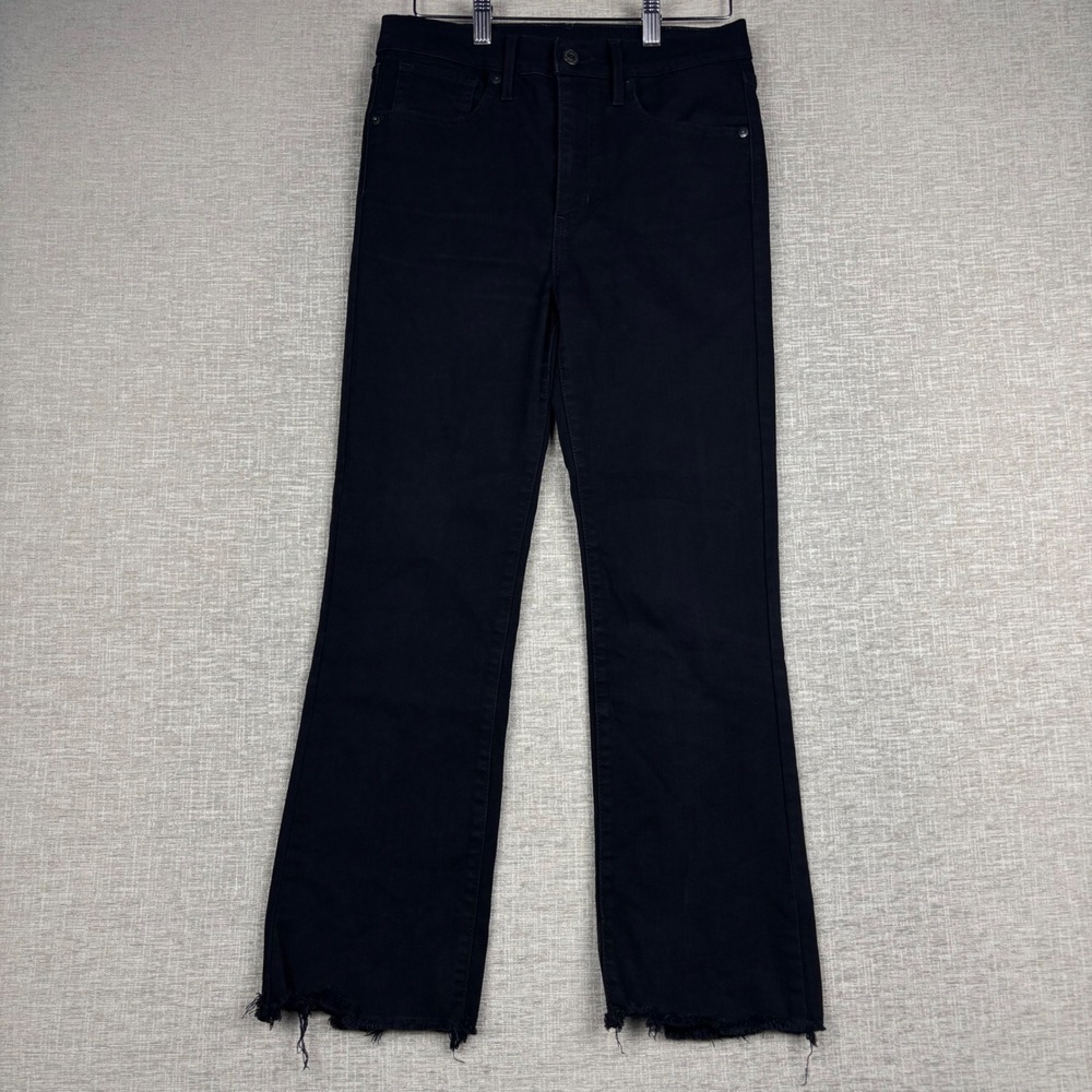 Levis Premium Womens Black High Rise Raw Hem Jeans Size 27